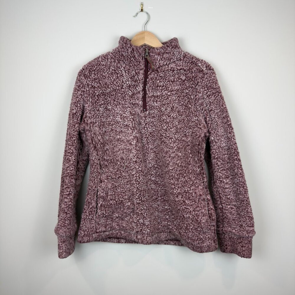Woman's Weatherproof Vintage Maroon Sherpa Quarter Zip, Size M